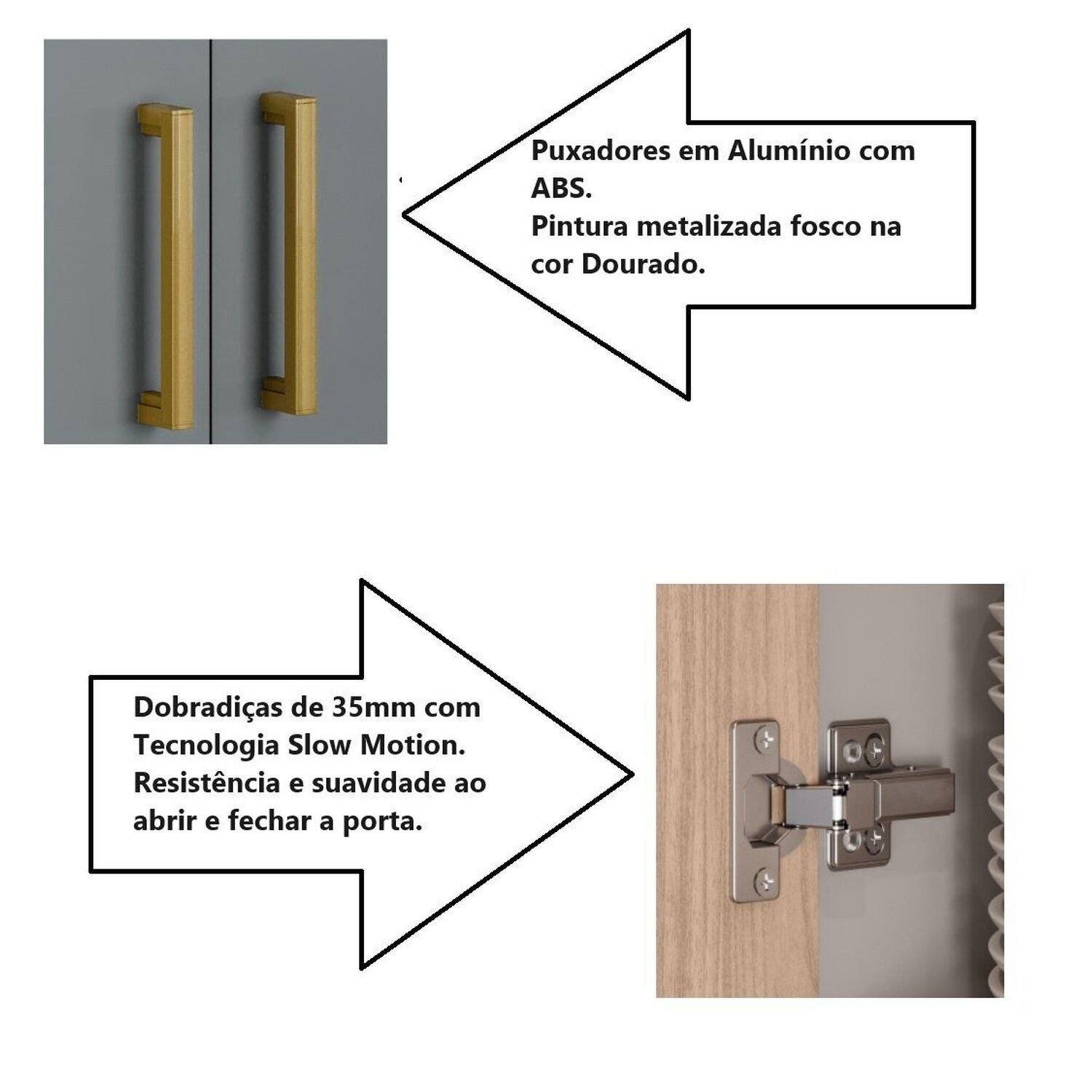 Cozinha Modulada com Cristaleira 6 Peças Essence 100% Mdf - 12