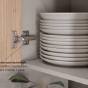 Ver imagem 7 de Cozinha Modulada 6 Peças 12 Portas 5 Gavetas com Cristaleira MDF Rodapé em PVC Essence Itatiaia Cinza/Fendi