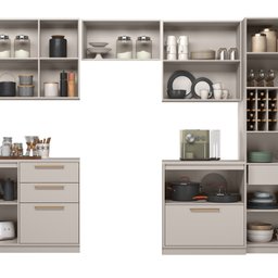 Cozinha Modulada com Cristaleira 6 Peças Essence 100% Mdf - 4