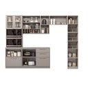 Ver imagem 5 de Cozinha Modulada 5 Peças 10 Portas 4 Gavetas Nicho p/2 Fornos MDF Rodapé em PVC Essence Itatiaia Cinza/Fendi