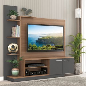 Estante Home para Tv até 55 Polegadas com Nichos 2 Portas Havana