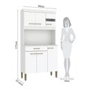 Ver imagem 4 de Kit Cozinha Carla 90cm 6 Portas 1 Gaveta