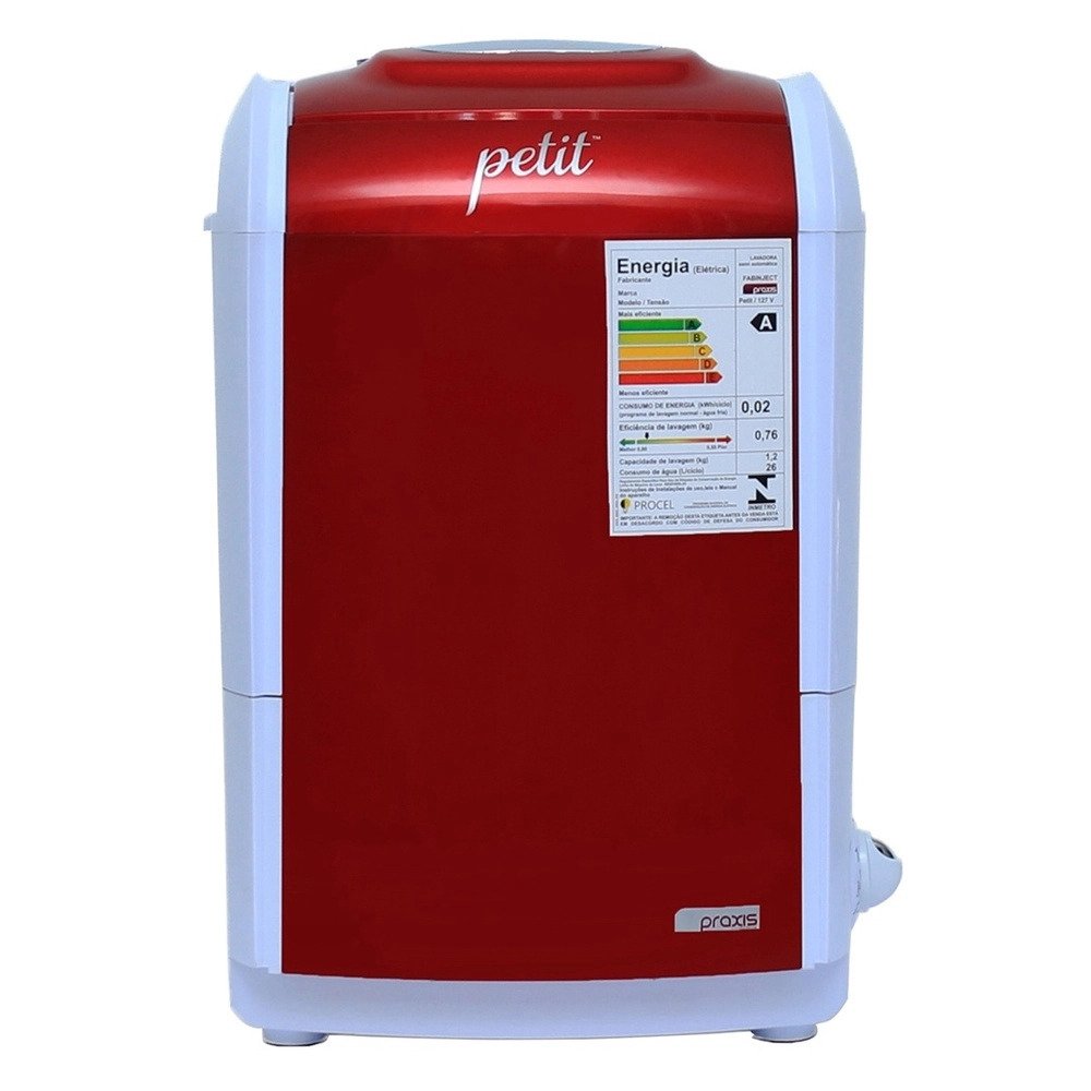 Maquina de Lavar Praxis Petit Mini com Capacidade de 1,2kg Vermelha ...