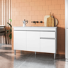 Balcão Gabinete de Pia para Cozinha sem Tampo 120cm Tatiane Branco- Mabe Magazine - 1