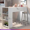 Ver imagem 2 de Ilha Bancada Mesa Balcão Gourmet para Cozinha 136 x 92 x 49 cm Branco MDP 0565 - Prime