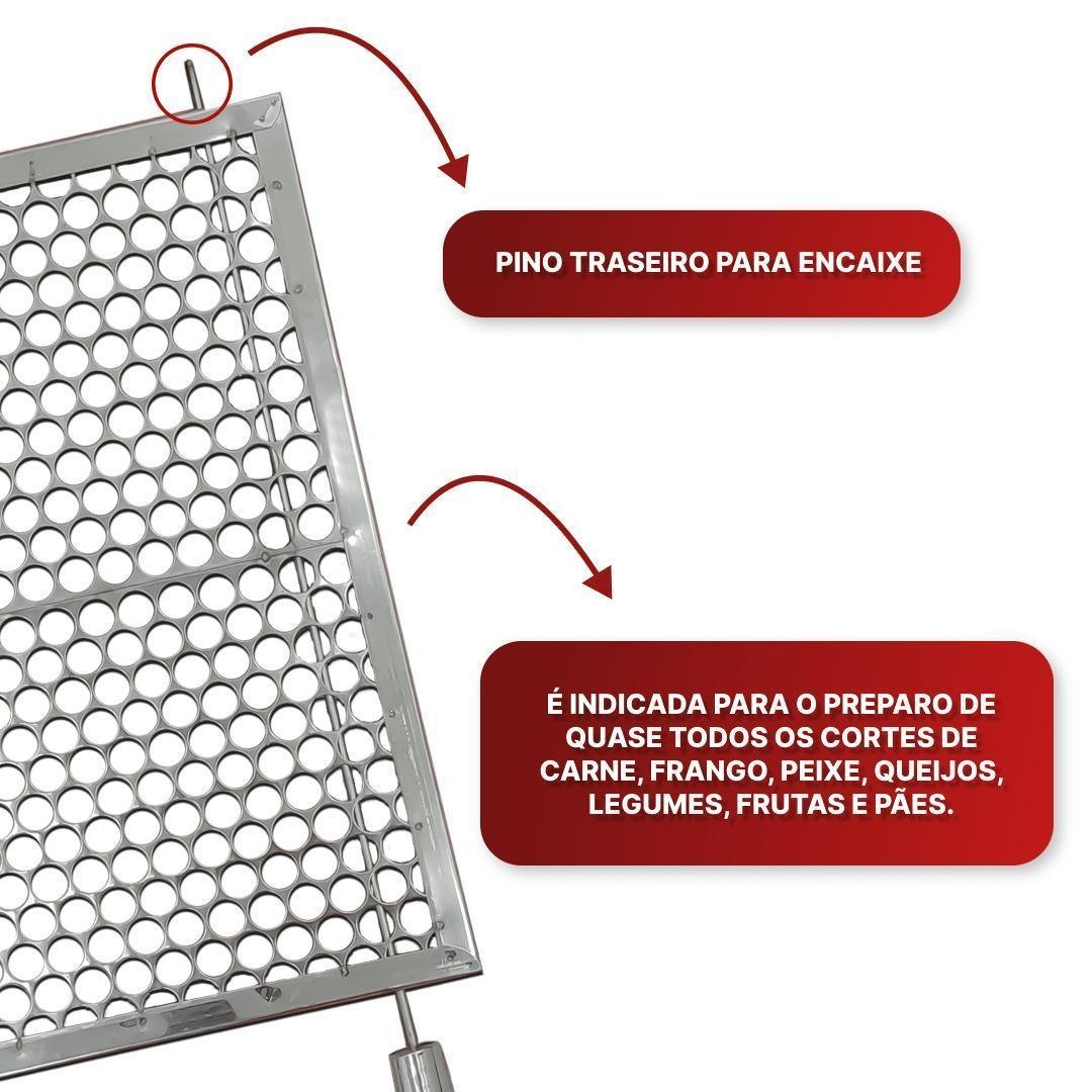 Grelha Moeda Reforçada Inox Churrasco Alvenaria 60x50 - 7