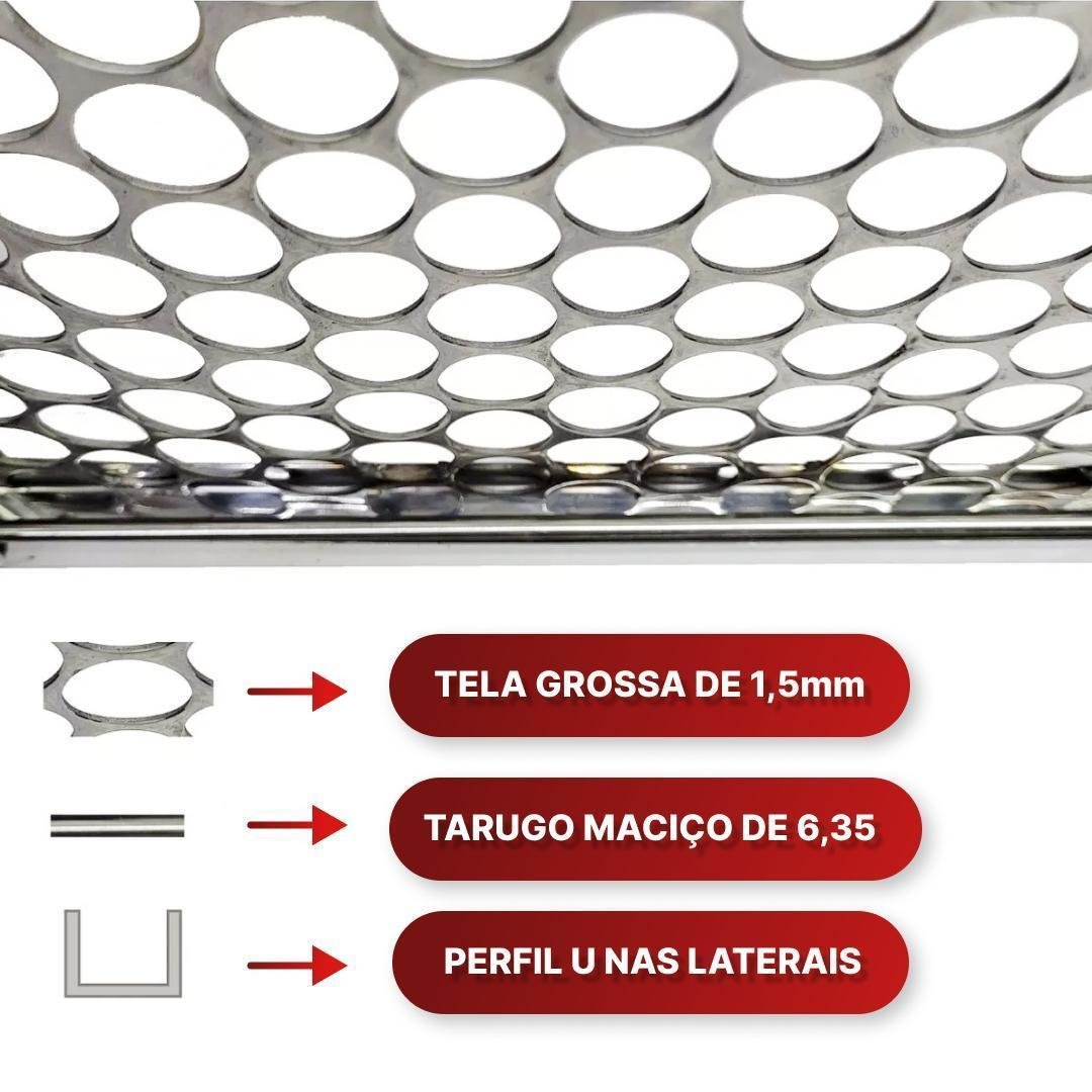 Grelha Moeda Reforçada Inox Churrasco Alvenaria 60x50 - 5