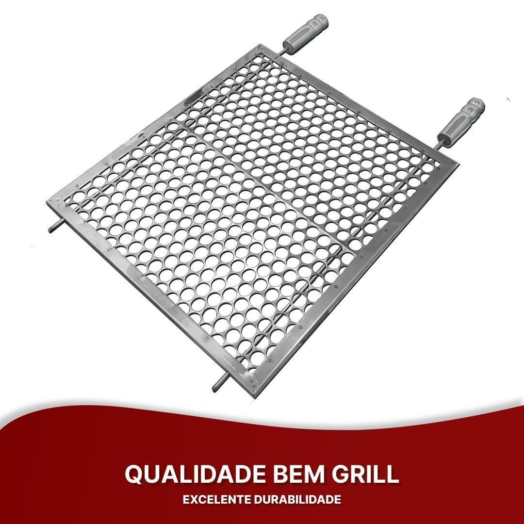 Grelha Moeda Reforçada Inox Churrasco Alvenaria 60x50 - 8