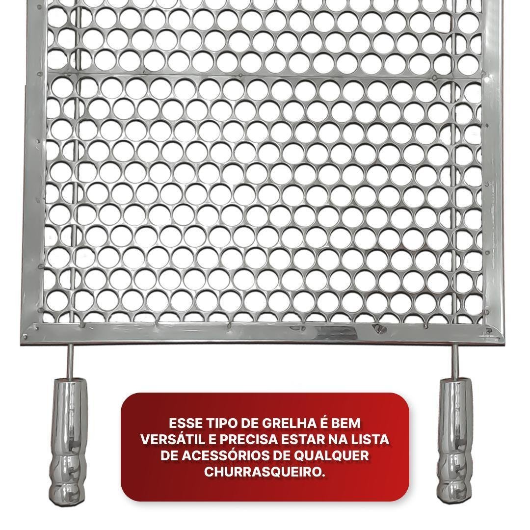 Grelha Moeda Reforçada Inox Churrasco Alvenaria 60x50 - 6