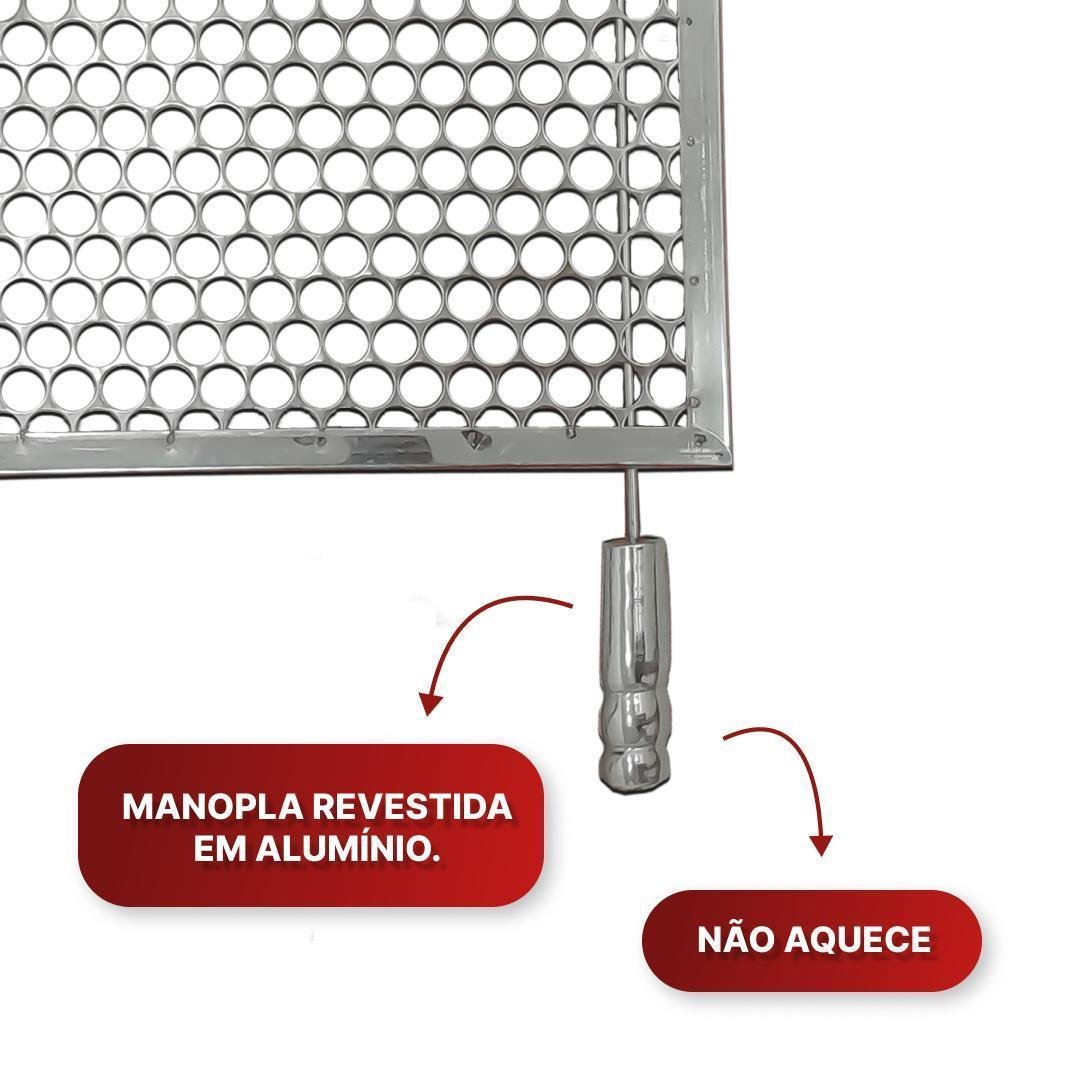 Grelha Moeda Reforçada Inox Churrasco Alvenaria 60x50 - 4