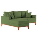 Ver imagem 4 de Sofá 3 Lugares Beny com Chaise Esquerdo Linho Verde Oliva