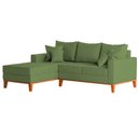 Ver imagem 3 de Sofá 3 Lugares Beny com Chaise Esquerdo Linho Verde Oliva