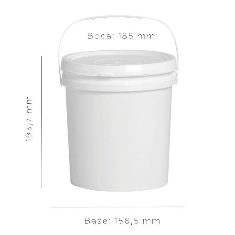 Balde Alça Plastica Palmas 3.6 Litros 05 Peças - 3