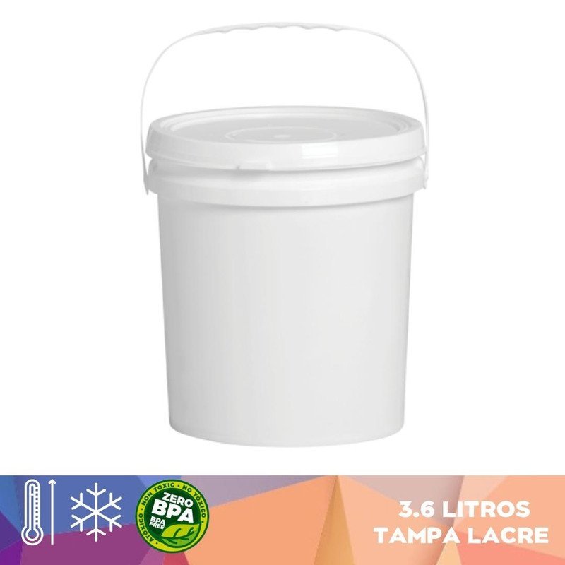 Balde Alça Plastica Palmas 3.6 Litros 05 Peças - 4