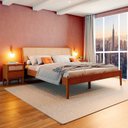 Ver imagem 1 de Cama King com Madeira Maciça Viena 207x111x230cm Marrom/Mel