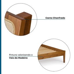 Cama King com Madeira Maciça Viena 207x111x230cm - 5