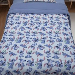 Edredom Estampado 1 Peça Portallar Disney Stitch e Xepa-azul Jeans Casal - 2