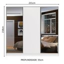 Ver imagem 4 de Guarda Roupa Casal 100% Mdf Madesa Zurique 3 Portas de Correr com Espelhos - Branco