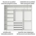 Ver imagem 6 de Guarda Roupa Casal 100% Mdf Madesa Zurique 3 Portas de Correr com Espelhos - Branco