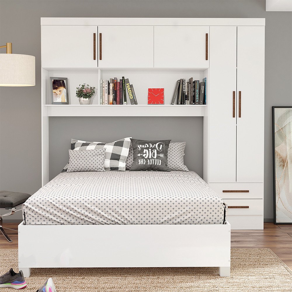 Guarda Roupa Modulado com Cama Paris 5 Portas 2 Gavetas - 1