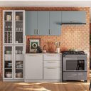 Ver imagem 1 de Cozinha Modulada com Cristaleira 4 Peças Essence 100% MDF Itatiaia Cinza/Fendi/Gris