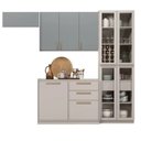 Ver imagem 2 de Cozinha Modulada com Cristaleira 4 Peças Essence 100% MDF Itatiaia Cinza/Fendi/Gris