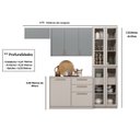 Ver imagem 3 de Cozinha Modulada com Cristaleira 4 Peças Essence 100% MDF Itatiaia Cinza/Fendi/Gris