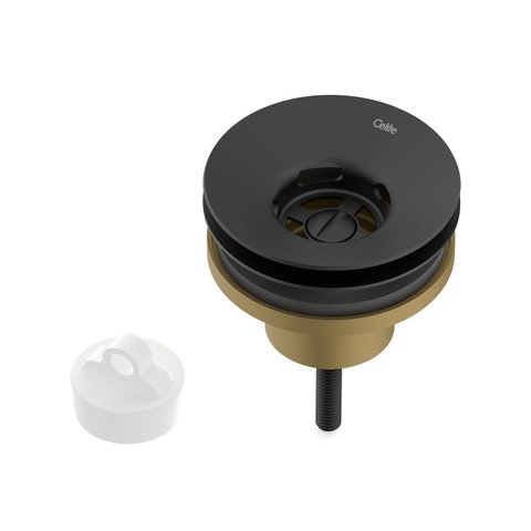 Válvula para Lavatório 7/8" Universal com Tampa Plástica Preto/Matte Roca