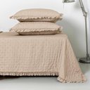 Ver imagem 5 de Kit Cobre Leito Elegance Casal Microfibra 200 Fios Babado 3 Peças Bege Casa Scarpa