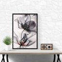 Ver imagem 1 de Quadro Decorativo Moderno Flor Cinza 45x34cm:moldura Branca
