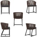 Ver imagem 5 de Mesa com 4 Cadeiras de Jantar Roma 100cm e Noronha em Aluminío Preto Corda Nautica Estofado 11 Trama