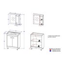 Ver imagem 5 de Conjunto de Banheiro Gabinete Viena 60cm, Cuba + Espelheira, 3 Portas C00D62512 Mel/Branco - Ozini