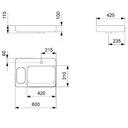 Ver imagem 5 de Cuba de Apoio com Válvula Oculta 7/8" 60x42cm sem Saboneteira Infinity