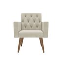 Ver imagem 3 de Kit 2 Poltronas para Sala Escritório Recepção Sala de Espera Thais Suede Bege