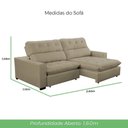 Ver imagem 6 de Sofá 2 Lugares 2,80m Retrátil Reclinável Veludo Andreia Lansofbr Cores Capuccino
