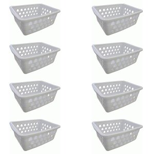 Kit 8 Cesto Organizador Multiuso Médio Branco 0593 Uninjet