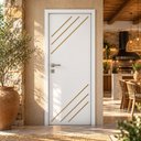 Ver imagem 1 de Porta Interna Frisada R30K 210x80 para Quarto Cozinha Sala:Branco