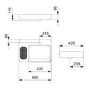 Ver imagem 2 de Cuba de Apoio com Válvula Oculta 7/8" 600cm x 420cm Infinity Roca Branco