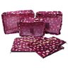 Kit Organizador Mala Bolsa de Viagem Necessaire 6 Peças Modelo:vinho Flores - 1