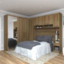 Ver imagem 1 de Quarto Modulado Casal de Canto com Espelho 6 Peças 7 Portas Paris Luciane