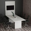 Ver imagem 2 de Mesa de Reunião Retangular Moderno sem Gavetas MDP 220cm Branco Tecnomobili 2 Volumes