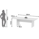 Ver mais imagens de Mesa de Reunião Retangular Moderno sem Gavetas MDP 220cm Branco Tecnomobili 2 Volumes