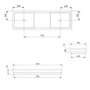 Ver imagem 2 de Cuba de Sobrepor 121cm x 380cm Skyline Horizon Branco Roca