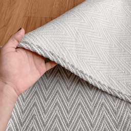 Tapete Sala Quarto Artesanal 2,50 X 3,00m Chevron Cinza Cru Antiderrapante Grande Rústico - 6