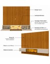 Ver imagem 5 de Conjunto Painel Home Modulo Suspenso TV 85 Polegadas Sheron Cor:Off-White/Madeira