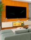 Ver imagem 1 de Conjunto Painel Home Modulo Suspenso TV 85 Polegadas Sheron Cor:Off-White/Madeira