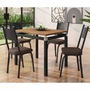 Ver imagem 1 de Conjunto Mesa de Jantar Tubular com 4 Cadeiras Malva Tampo Bp 91x68cm 151 Sf Preto/imbuia - Movelpol