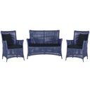 Ver imagem 1 de Jogo Sofá e 2 Poltronas de Área Igapó Alumínio Pintura Preta Corda Náutica Estofado 12 Trama