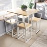 Conjunto Mesa 4 Cadeiras Pequena Pinus Industrial White - 1