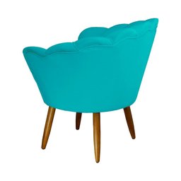Poltrona Decorativa Pétala Azul Turquesa - 2